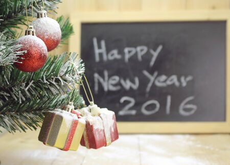 background with Christmas tree and cute gift boxes with bows