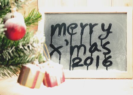 background with Christmas tree and cute gift boxes with bows