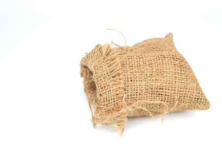 Open small sack, isolated on white background