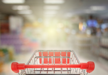 Shopping in supermarket with burst lightの写真素材