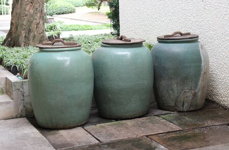 vintage water jar in house