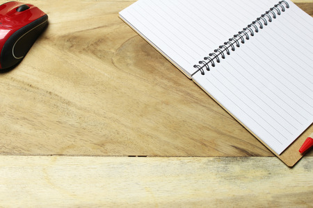 Creative flat lay of workspace office desk with copy space backgroundの写真素材