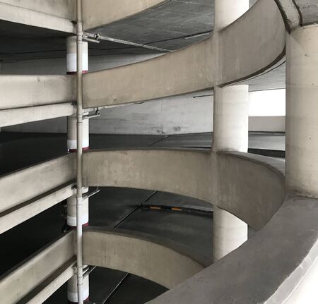 cement road in car park building の写真素材