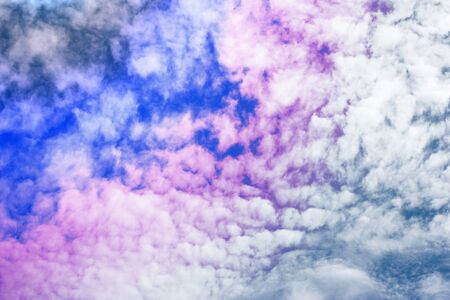 blue sky with tiny clouds nature backgroundの写真素材