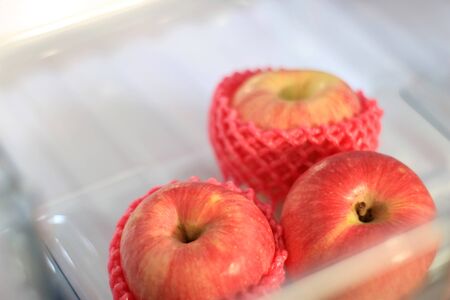 the fresh apple in refrigerator
