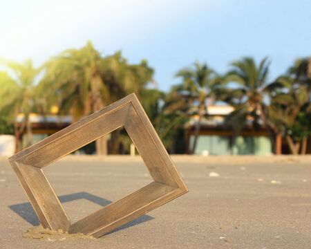 photo frame with beach background