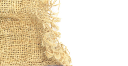 Natural sackcloth burlap textured for backgroundの写真素材