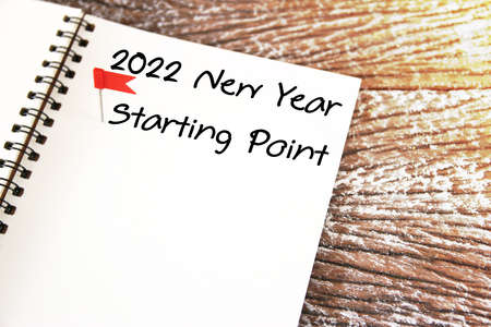 New year resolution goals list starting point 2020の写真素材