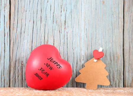 happy new year 2022 and christmas tree paper concept for background