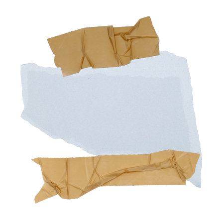 Masking tape on torn paper isolated on white background