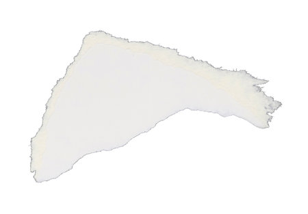 white paper ripped torn isolated on white backgroundの写真素材