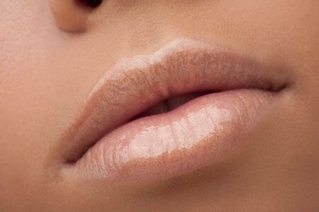Lips of the young girlの写真素材