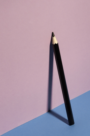 School color pencil on colorful background. Minimal concept art.の写真素材