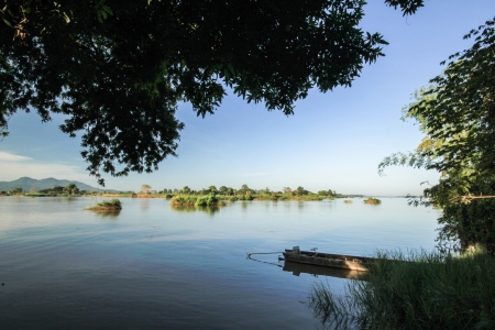 boat in the river  at Countrysideの写真素材