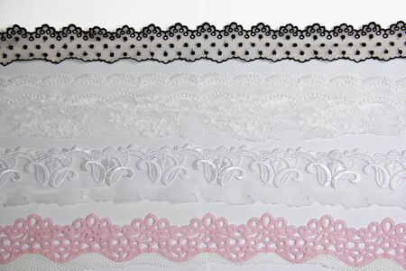 lacework line on white backgroundの写真素材