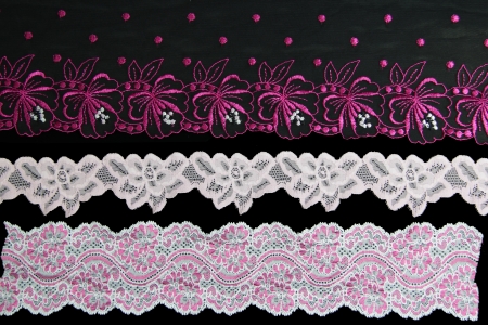 lacework line on black backgroundの写真素材