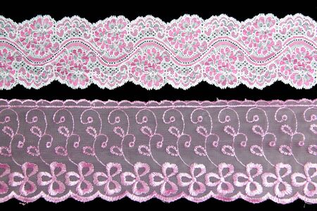 lacework line on black backgroundの写真素材