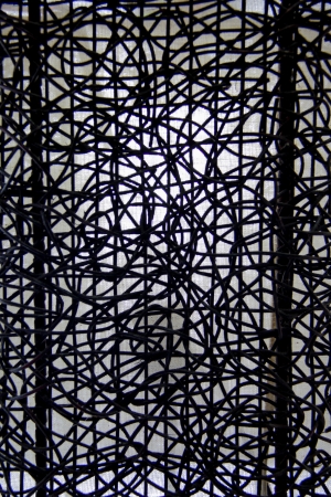 close-up Silhouette basketwork lampの写真素材
