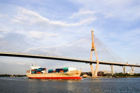 Cargo ship in the river
