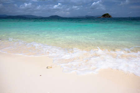 Beautiful beach in Andaman sea against blue sky at Phuket Thailand の写真素材