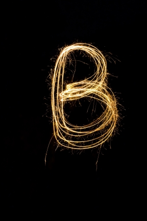 sparkler firework light alphabetの写真素材
