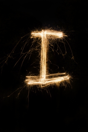 sparkler firework light alphabetの写真素材