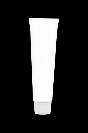 toothpaste package on black backgroundの写真素材