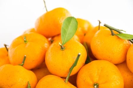 closeup orange fruit isolate on white backgroundの写真素材