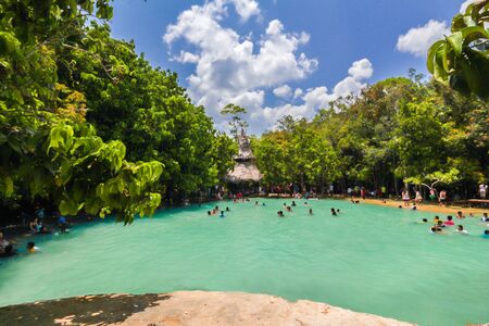 the blue sapphire pond it amazing at krabi thailandの写真素材