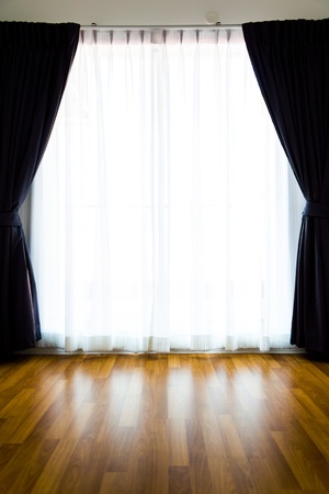 curtain with a copy-space in the middleの写真素材