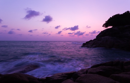 streamless smooth wave at sea on the morningの写真素材