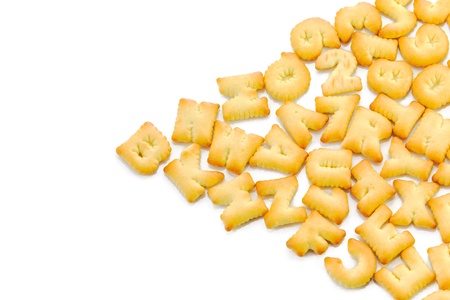 English alphabet made from bread, Arranged as a frame and empty spaceの写真素材