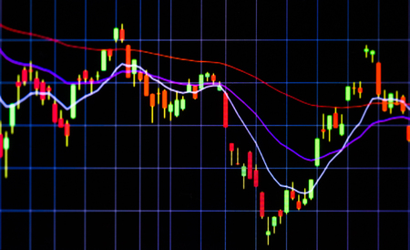 Stock market graph on a tablet computerの写真素材