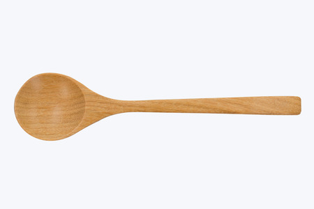 Wooden Spoon isolated on white backgroundの写真素材