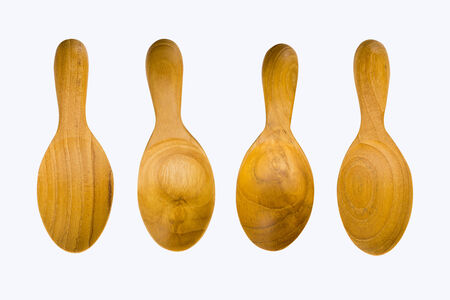 Wooden Spoons  Isolated on White Backgroundの写真素材