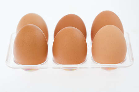 Chicken brown eggs isolate on white background