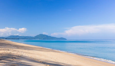 Tropical beach with blue skyの写真素材