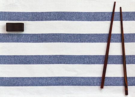 kitchen utensil on tablecloth backgroundの写真素材