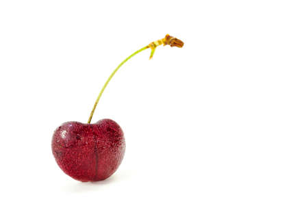 Cherry berry isolated on white backgroundの写真素材