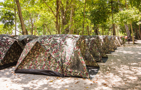 Camping tent for Rental in the parkの写真素材