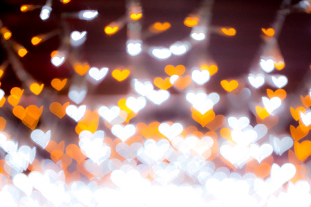 Abstract Winter Background hearts bokeh shaped lights bokeh