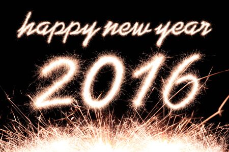 Happy new year 2016 writing sparkles firework