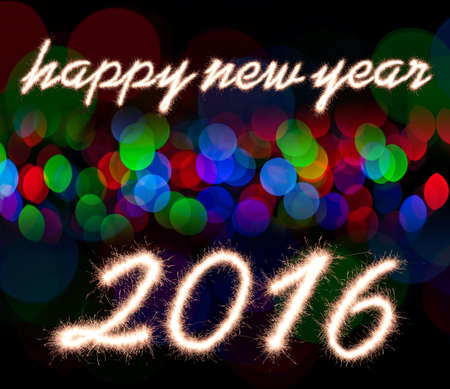 Happy new year 2016 written with Sparkle firework