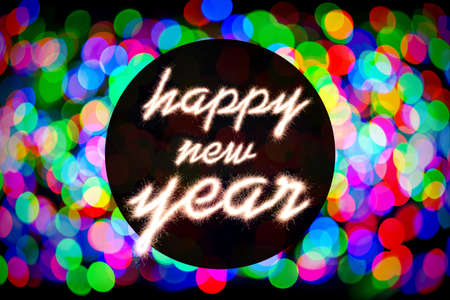 Happy new year written with Sparkle firework