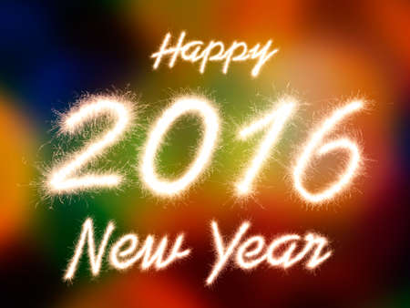 Happy new year 2016 written with Sparkle firework