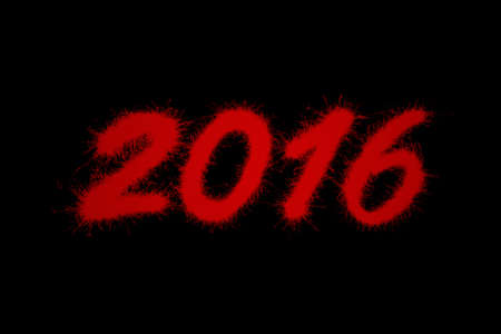 2016 red Character over black background