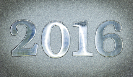 2016 year character over sparkling wall background textureの写真素材