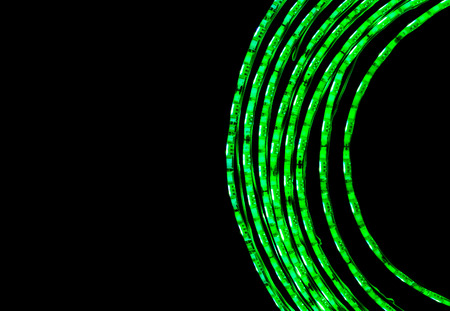 Led stripe light on the black backgroundの写真素材