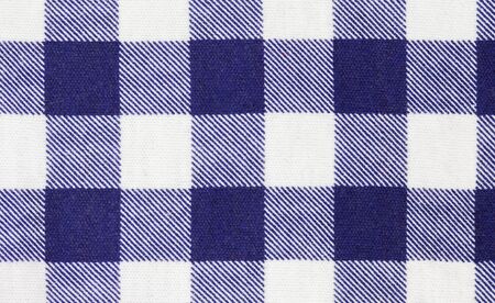 Blue Fabric plaid texture dark blue and white. Cloth background