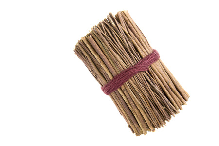 Bundle of twigs, isolated over whiteの写真素材